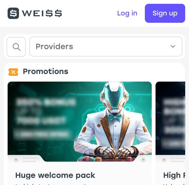 Weiss Casino Mobile View