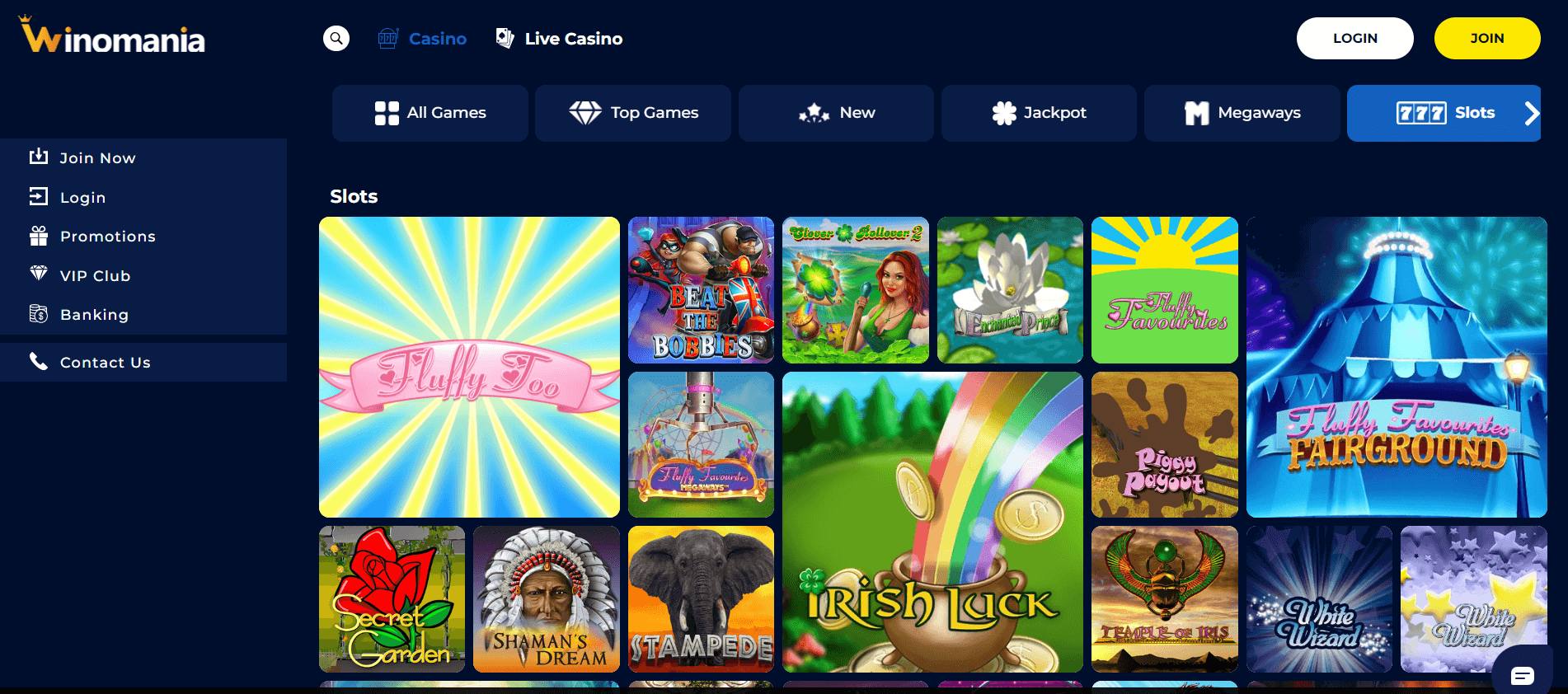 winomania casino bonuses
