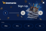Winomania Mobile Signup