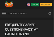 CasinoCasino FAQ Mobile Device View 