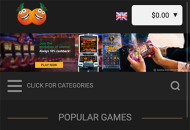 CasinoCasino Lobby Mobile Device View 