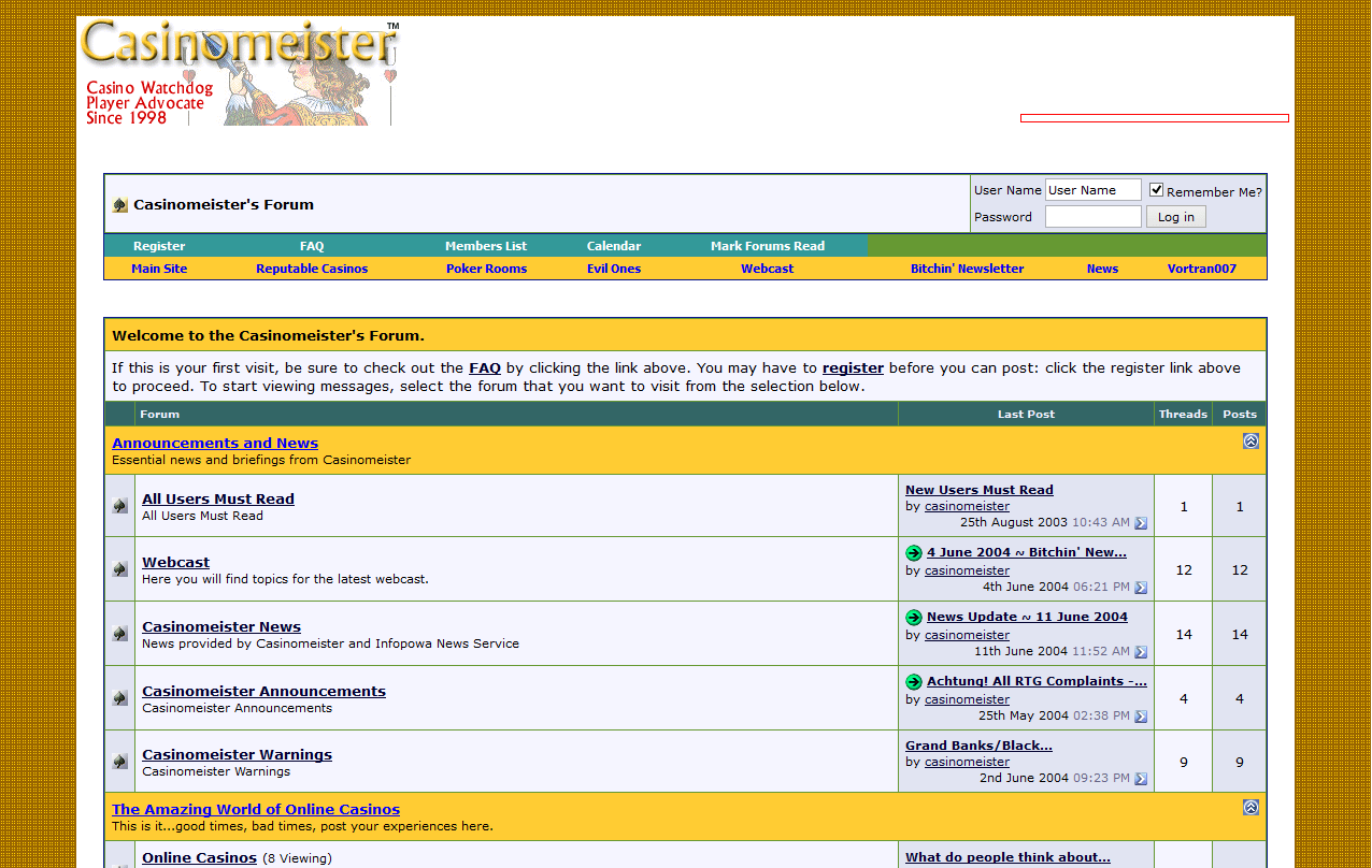 Casinomeister forum 2004