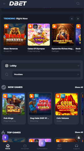 dbet casino mobile screenshot