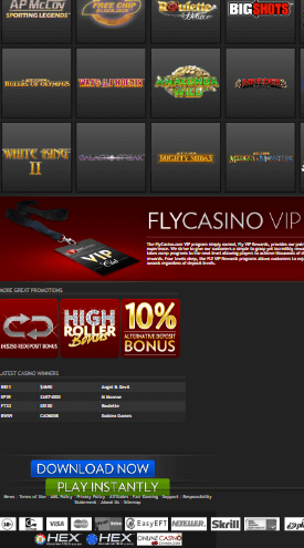 fly casino mobile screenshot taken on 8/31/2023
