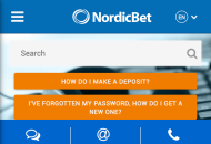 Nordicbet Help Centre Mobile Device View 