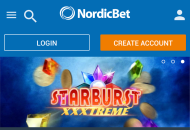 Nordicbet Homepage Mobile Device View 