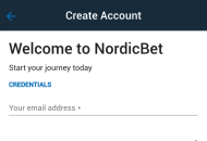 Nordicbet Registration Form Mobile Device View 