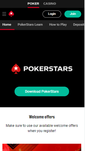 pokerstars casino mobile screenshot taken on 5/28/2023 