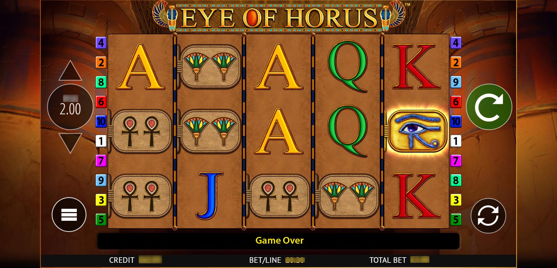 eye of horus by reel time gaming