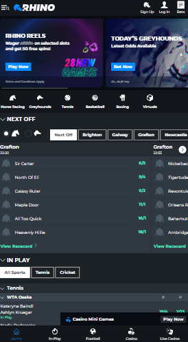 rhino.bet mobile casino screenshot taken on 9/10/2023