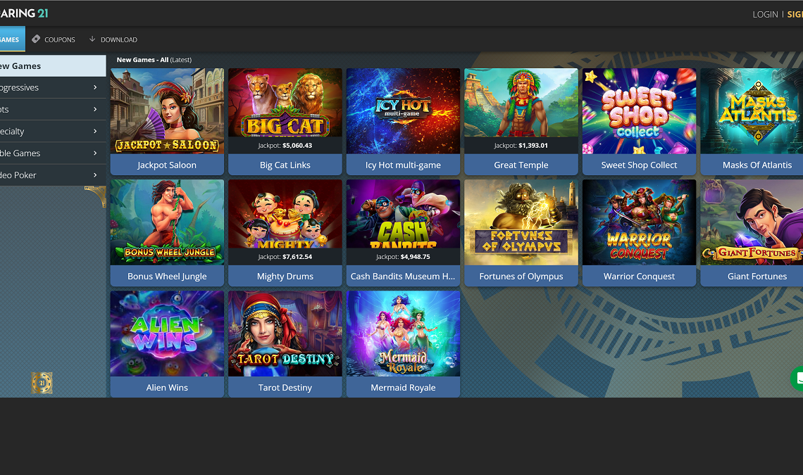 roaring21 game selection desktop 