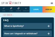 spinfinity faq screenshot mobile