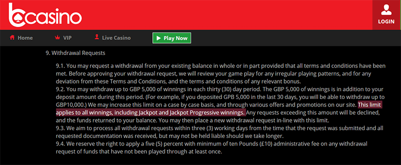 bcasino rogue terms and conditions
