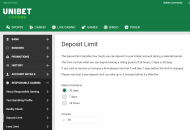 Unibet Responsible Gambling Settings Desktop Device View 