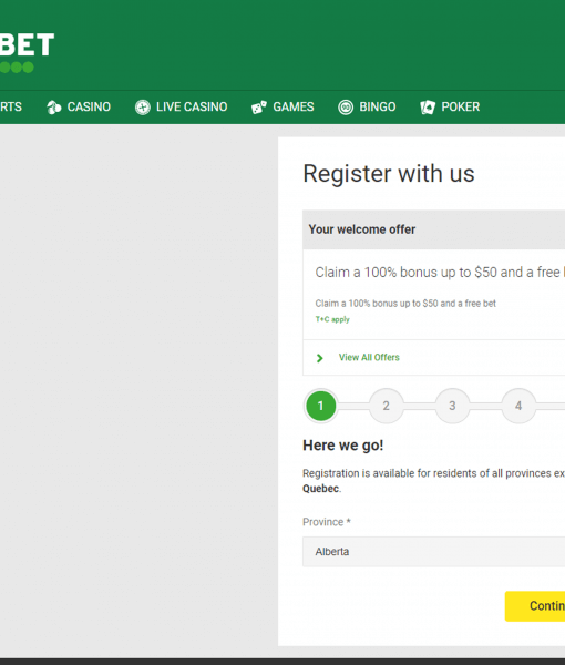 Unibet Registration Form Step 1 Desktop Device View 