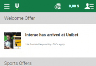 Unibet Welcome Offer Mobile Device View 