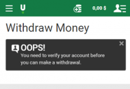 Unibet Withdraw Mobile Device View 