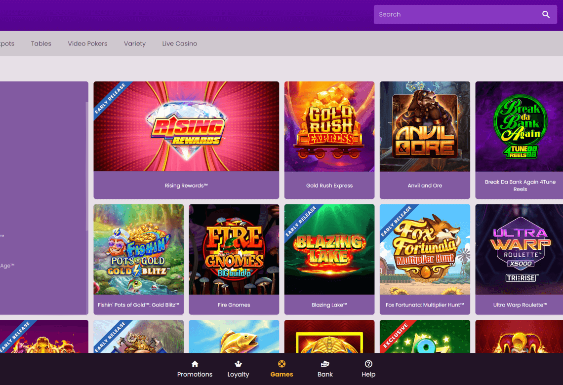 vegas slot casino games page desktop view