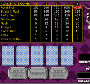 Video Poker screenshot