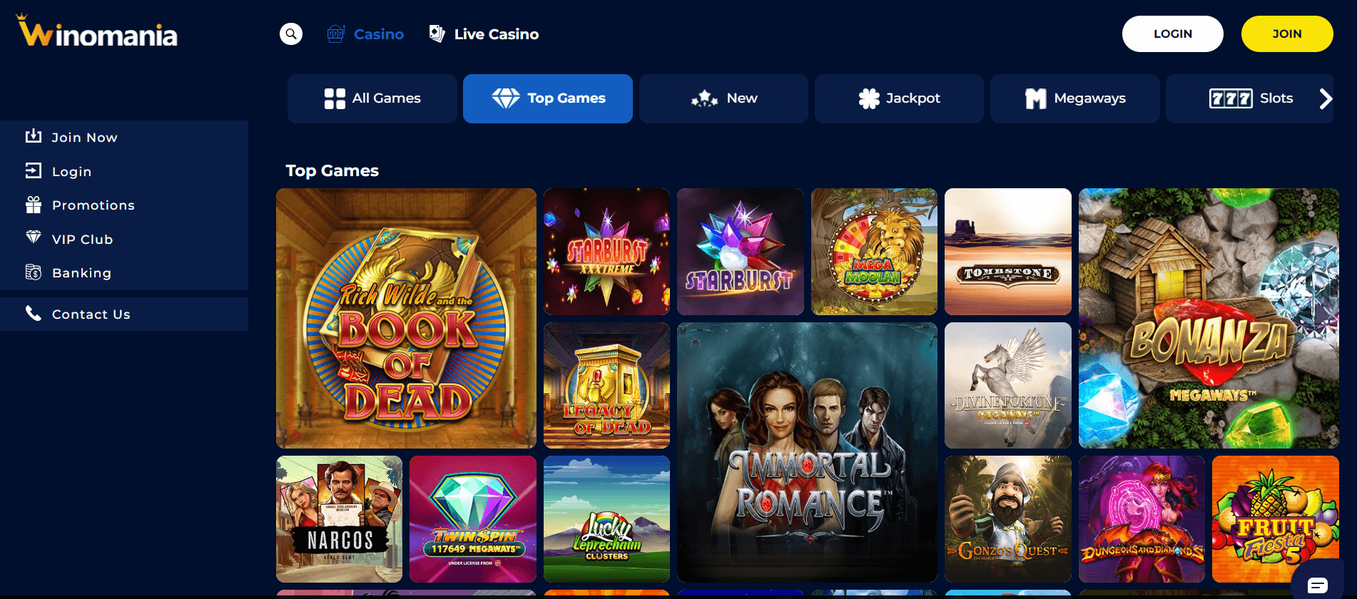winomania online casino
